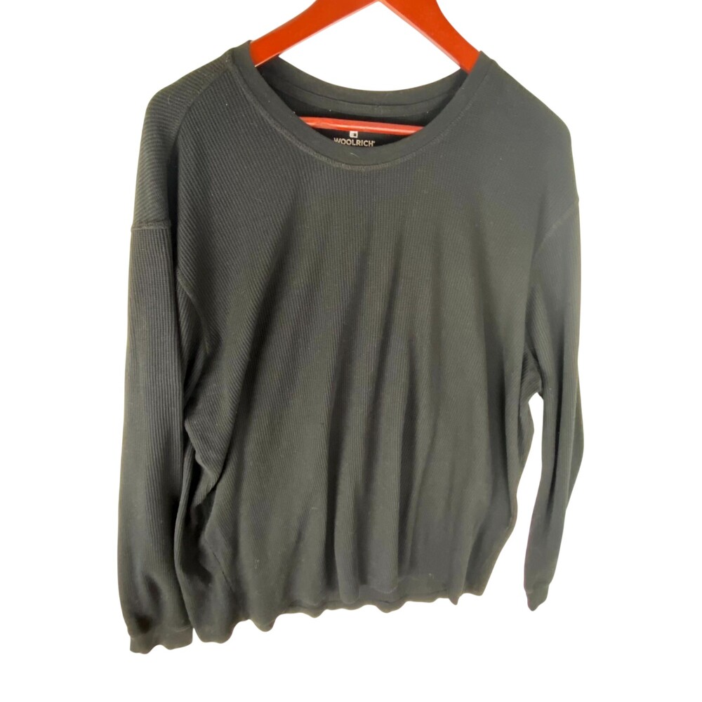 Woolrich Sweater Mens 2XL Black Cotton Outdoor Long Sleeve Round Neck Pullover